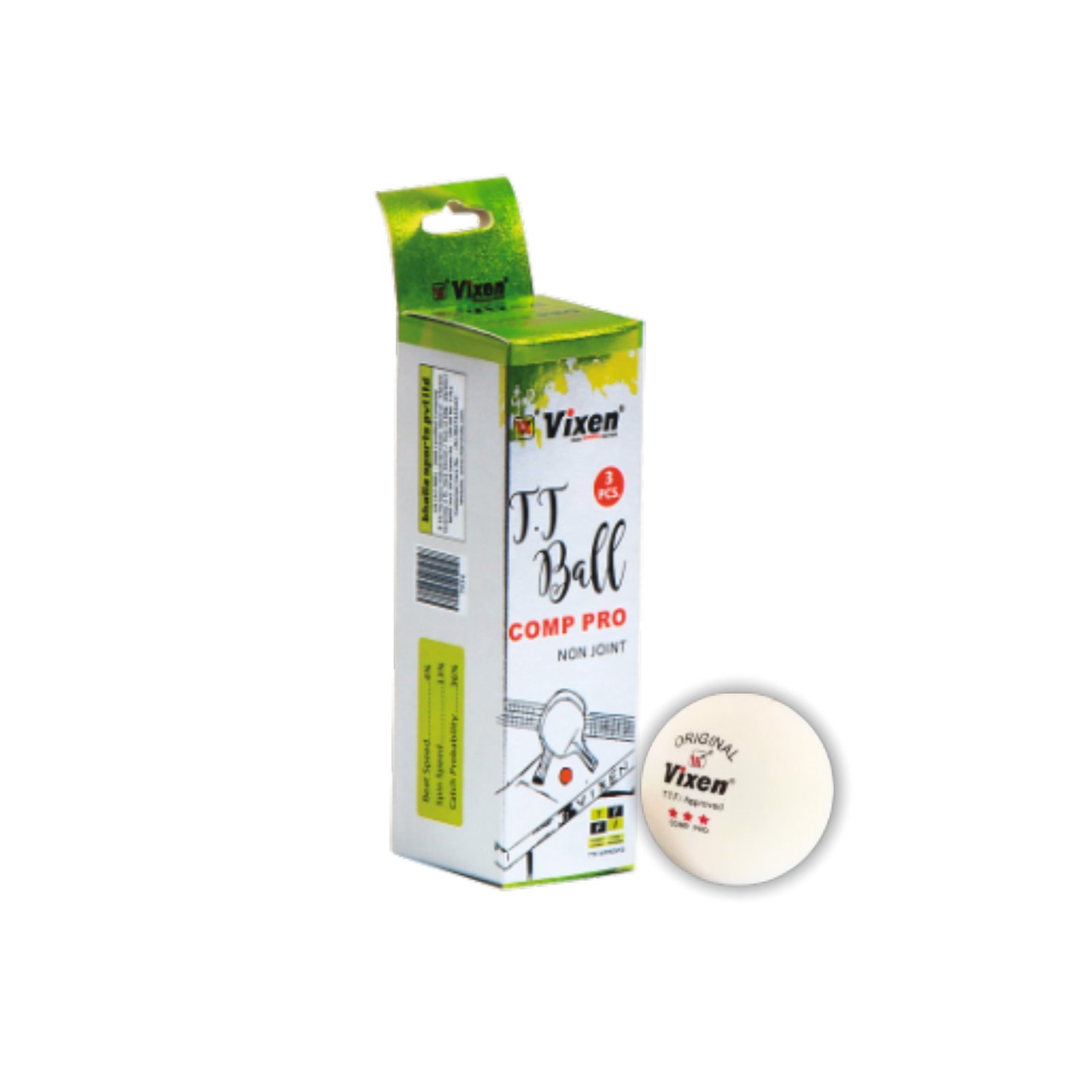 T.T. BALL 3 STAR COMPETITION PRO WHITE