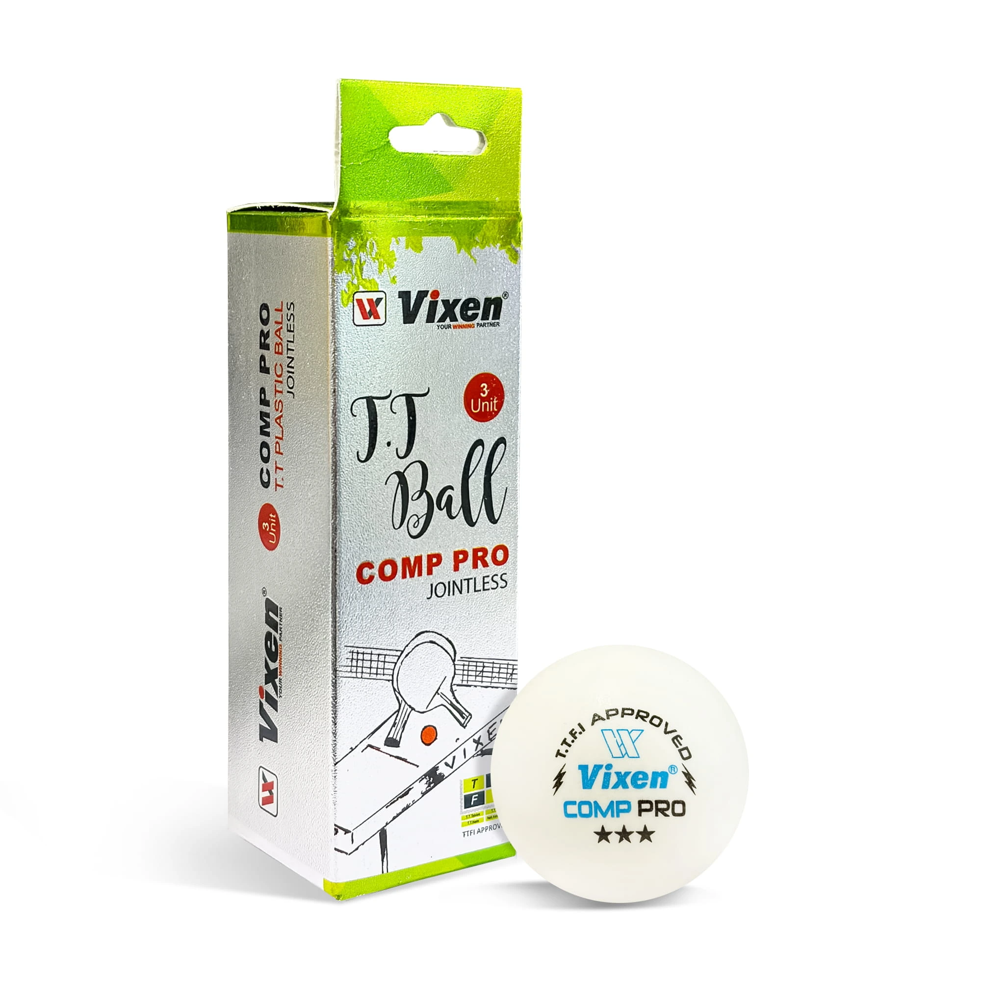 T.T. BALL 3 STAR COMPETITION PRO WHITE