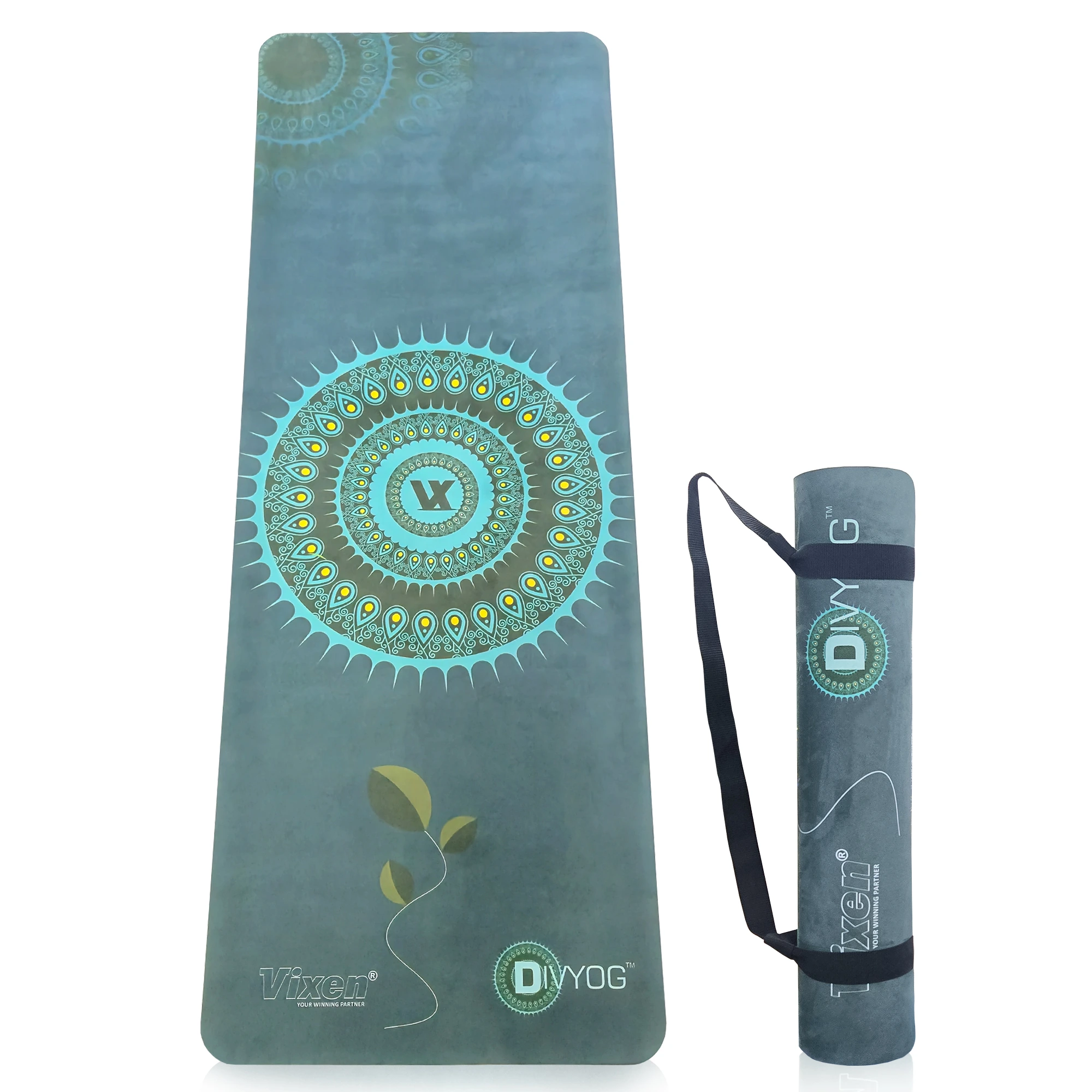 Divyog Premium Suede Yoga Mat 6mm with Stylish Printed Design