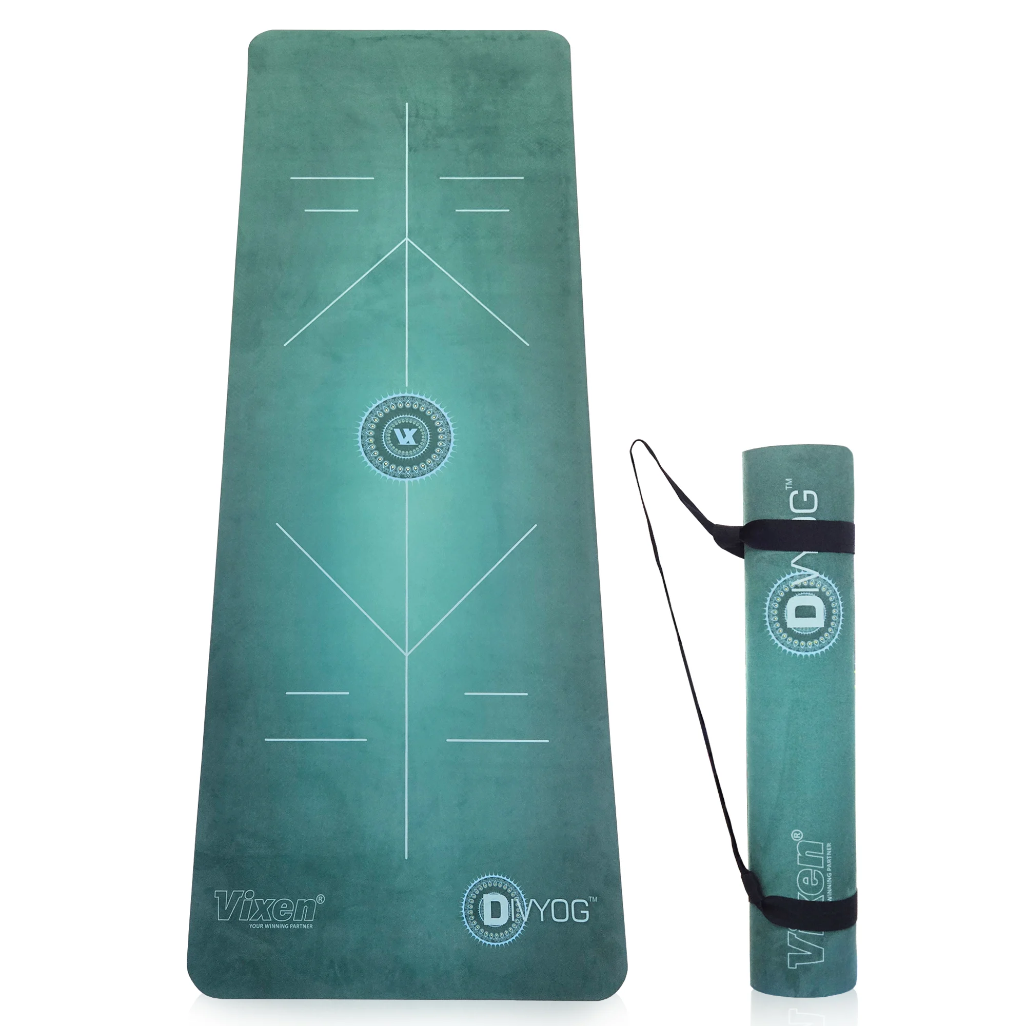 Divyog Premium Suede Yoga Mat 6mm with Guiding Alignment