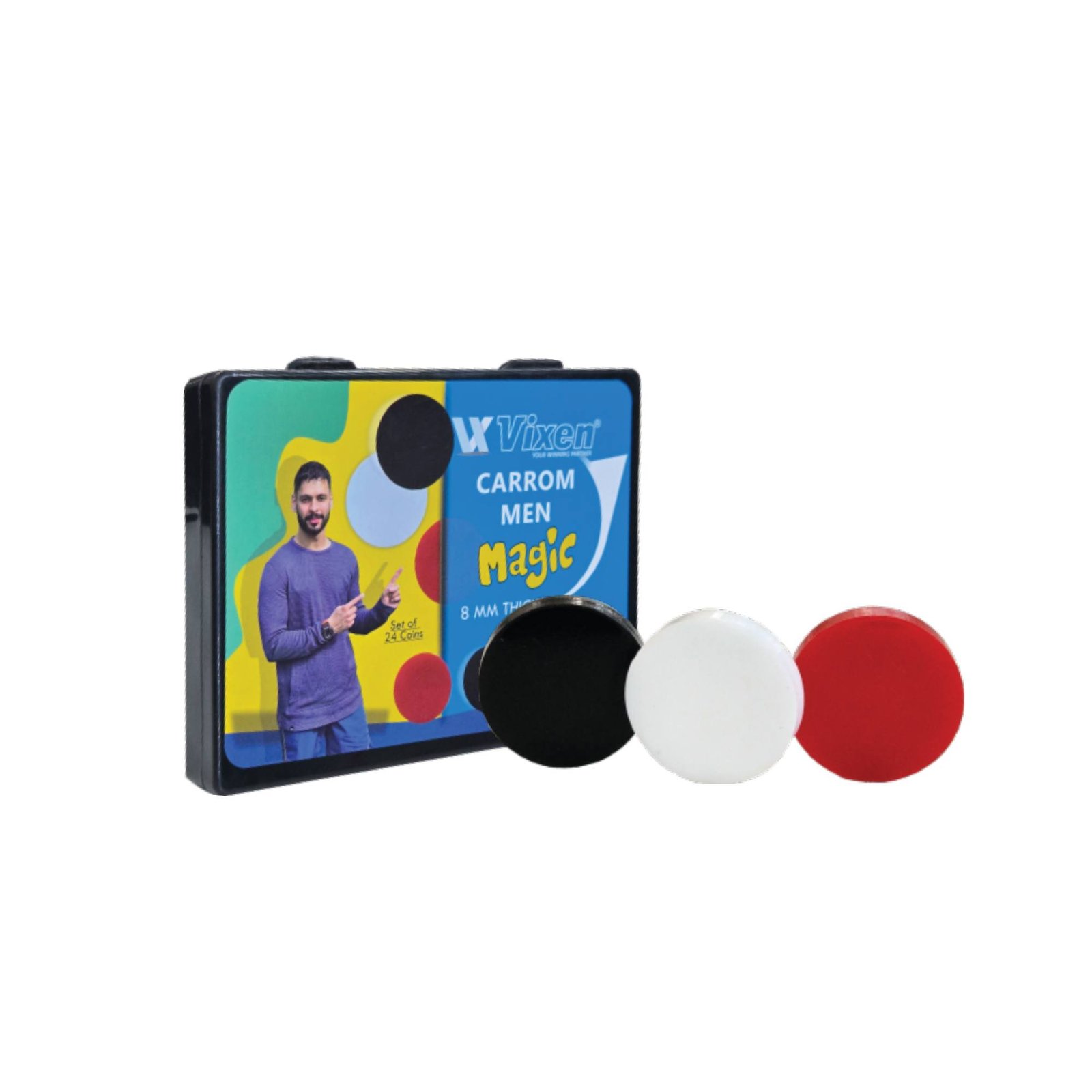 CARROM MEN MAGIC 8 MM