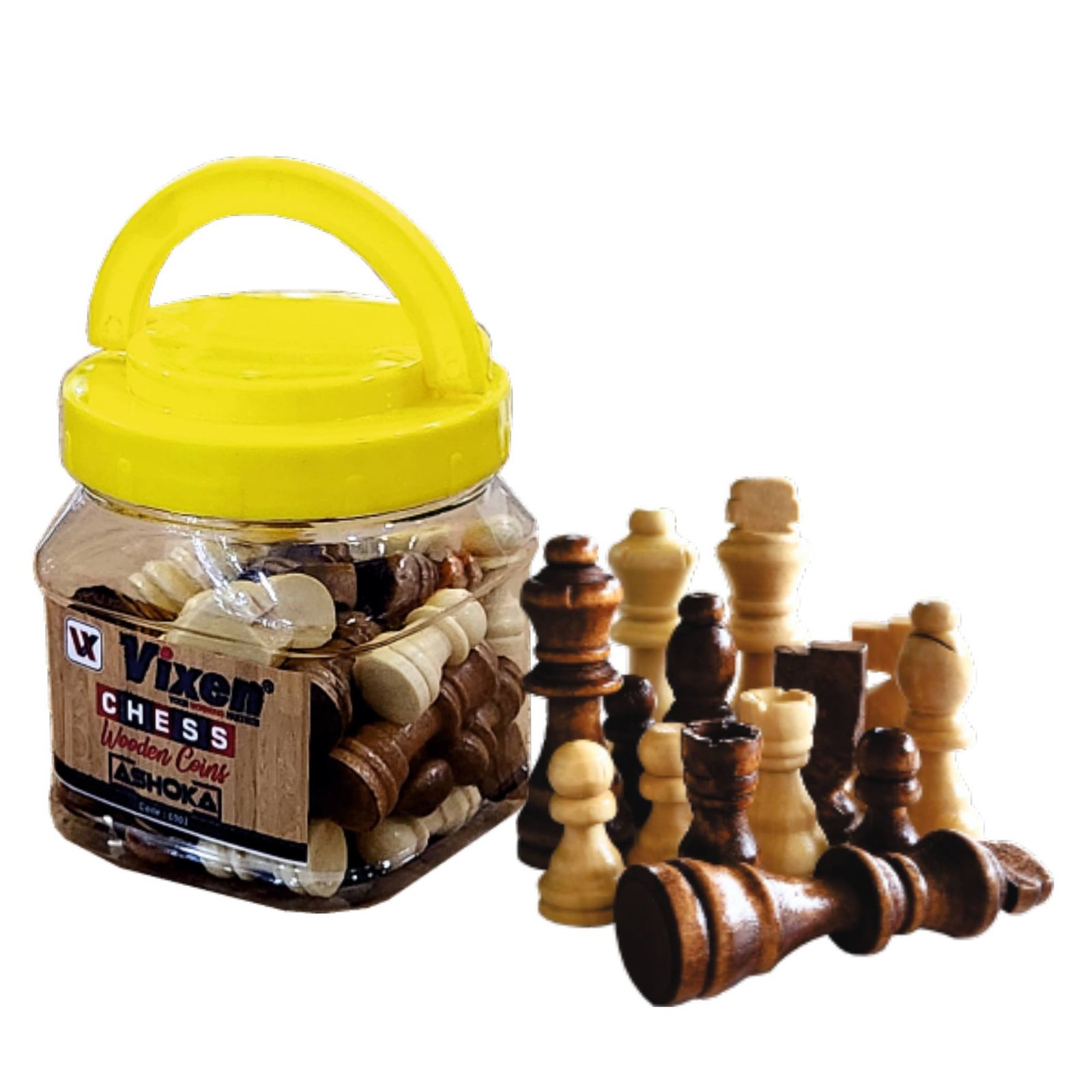 CHESS MEN ASHOKA WOODEN COINS
